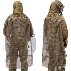 Army Fan Sniper Outdoor Shooting Field Training Tactical Ghillie Suit Accessory Bird Watching Hunting Detachable Hide Camo Cloak