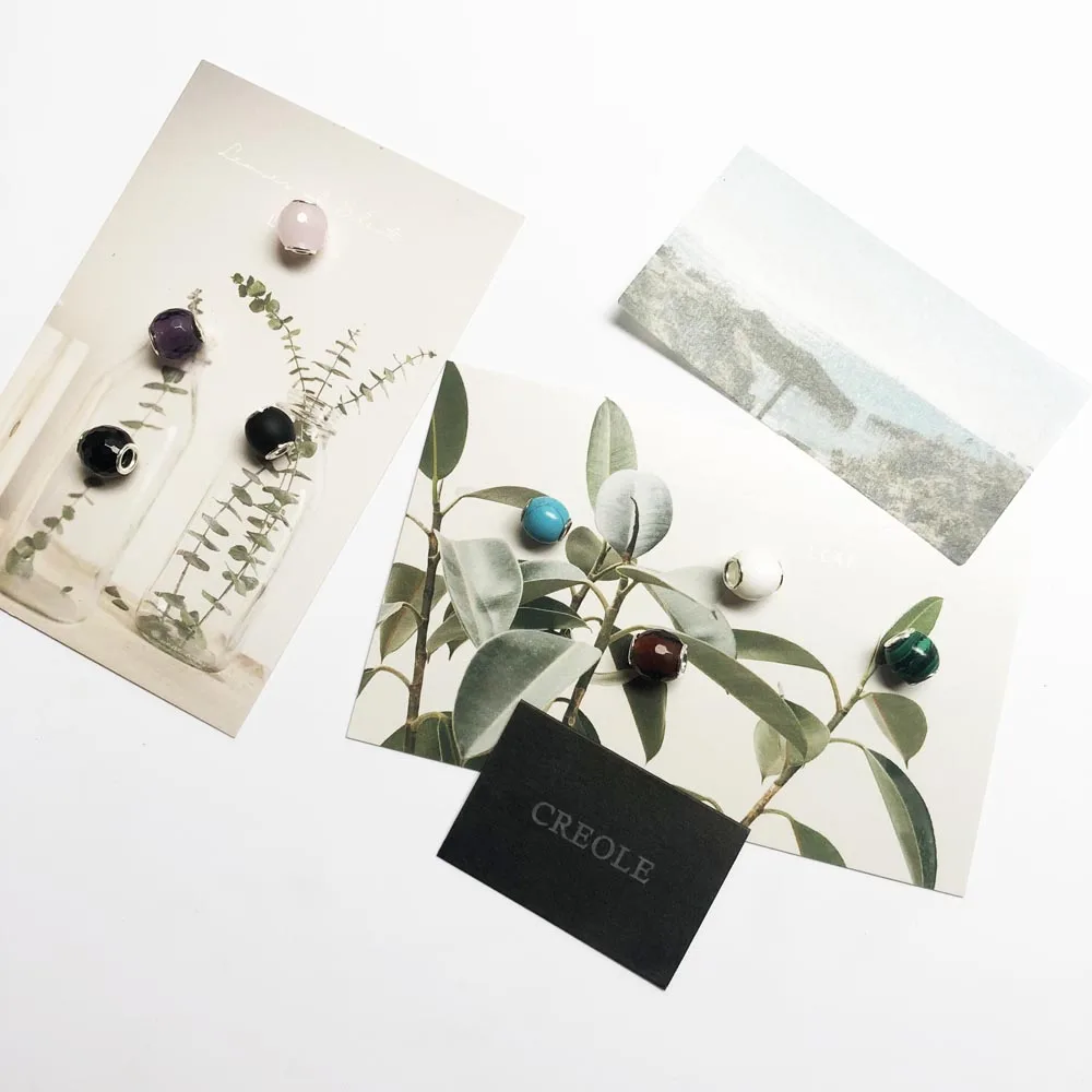 Blue Green Black White Brown Purple Pink Charm Beads,2019 Summer Brand New Fashion 925 Sterling silver Jewelry Gift Women Man