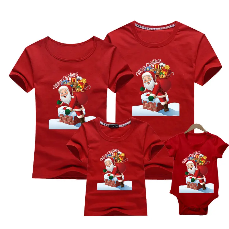 Kerst Family Look Mama En Me Kleding Volwassen Kinderen T-shirt Baby Rompertjes Vader Moeder Dochter Zoon Matching Familie Outfits