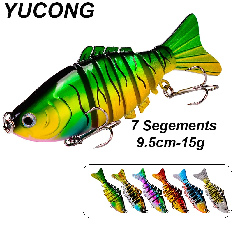 YUCONG 1 STÜCK Sinking Wobbler Angelköder 15 g-9,5 cm Gelenk-Swimbait Bass Trolling-Köder 7 Abschnitte Künstlicher harter Isca Pesca