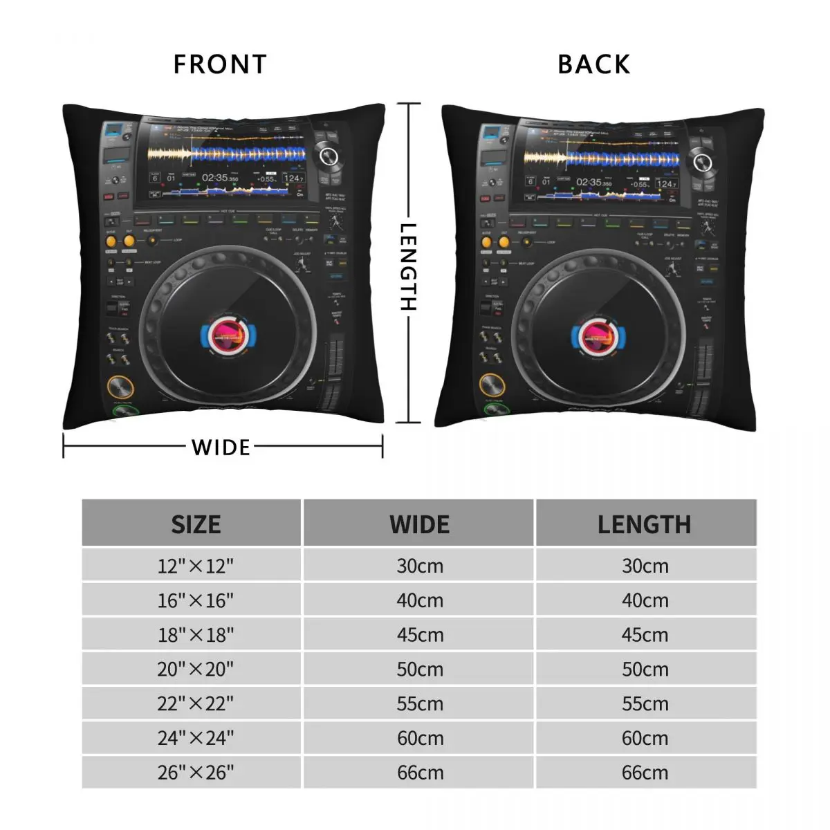 Pioneer DJ Multi Format Player Square Pillowcase Polyester Linen Velvet Pattern Zip Decor Sofa Cushion Cover