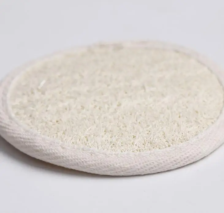 Round Shape Natural Loofah Bath Shower Face Body Exfoliator Bath Pad Skin Scrubber Sponge 10*10cm LX1018