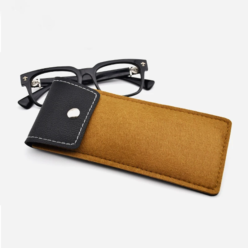 Estuche de fieltro para gafas de lectura, estuche colorido para gafas de sol, bolsa suave para accesorios, novedad