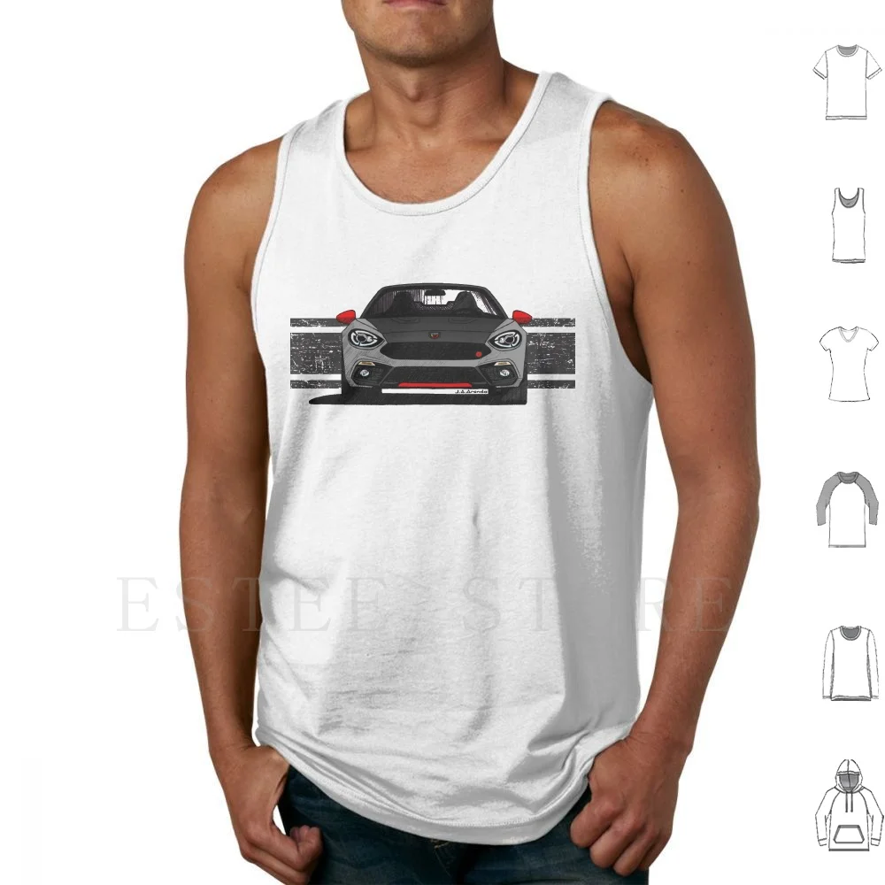 My Drawing Of The Italian Sports Spider In Gray Tank Tops Vest Sleeveless Abarth Spider 124 Roadster Convertible Sports