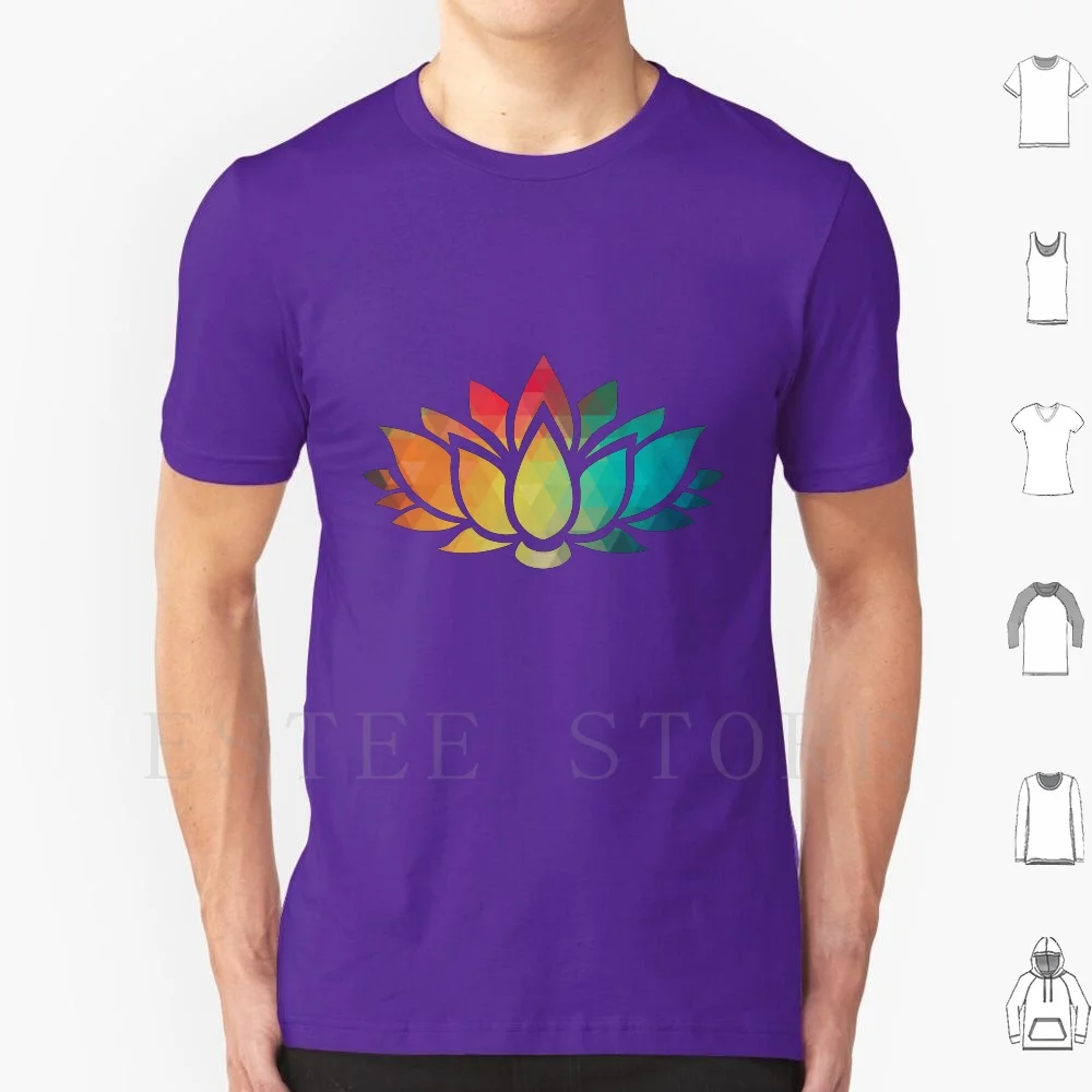 Rainbow Color Patterns Lotus Flower T Shirt Men Cotton 6xl Rainbow Color Patterns Lotus Flower Black White Background Abstract