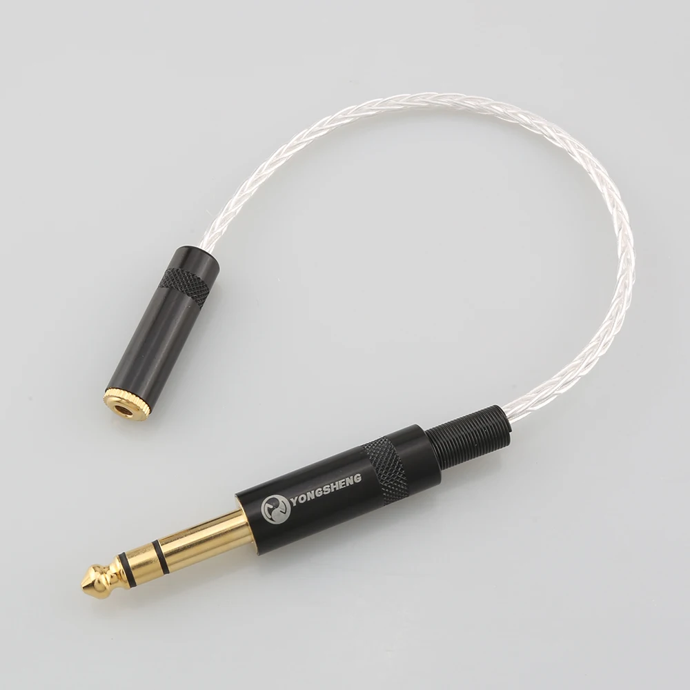 

6.35mm 1/4" Male to 3.5mm Female 7N OCC Silver plated Audio Cable Cord Mic Audio Cable Cord