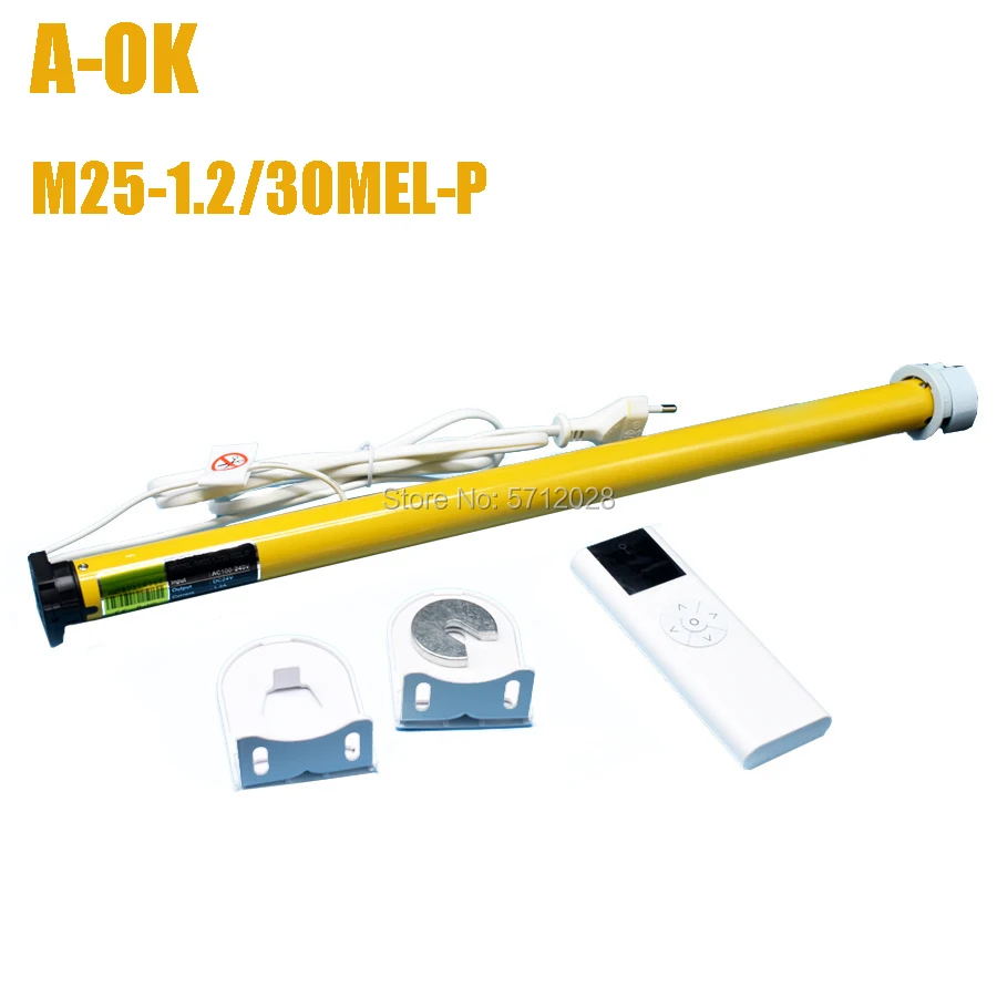 Brand New A-OK AM25-1.2/30ME Tubular Motor Smart Life Motorized Shutter Engine for 38MM tube Roller Blinds Zebra Blind 110V-240V