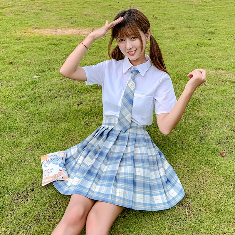 Women Skirts Summer Plaid Skirt Korean Plaid Chelise Anime Skirts High Waisted Skirt Plaid Uniform Girl Soft Skirt Pleated Skirt