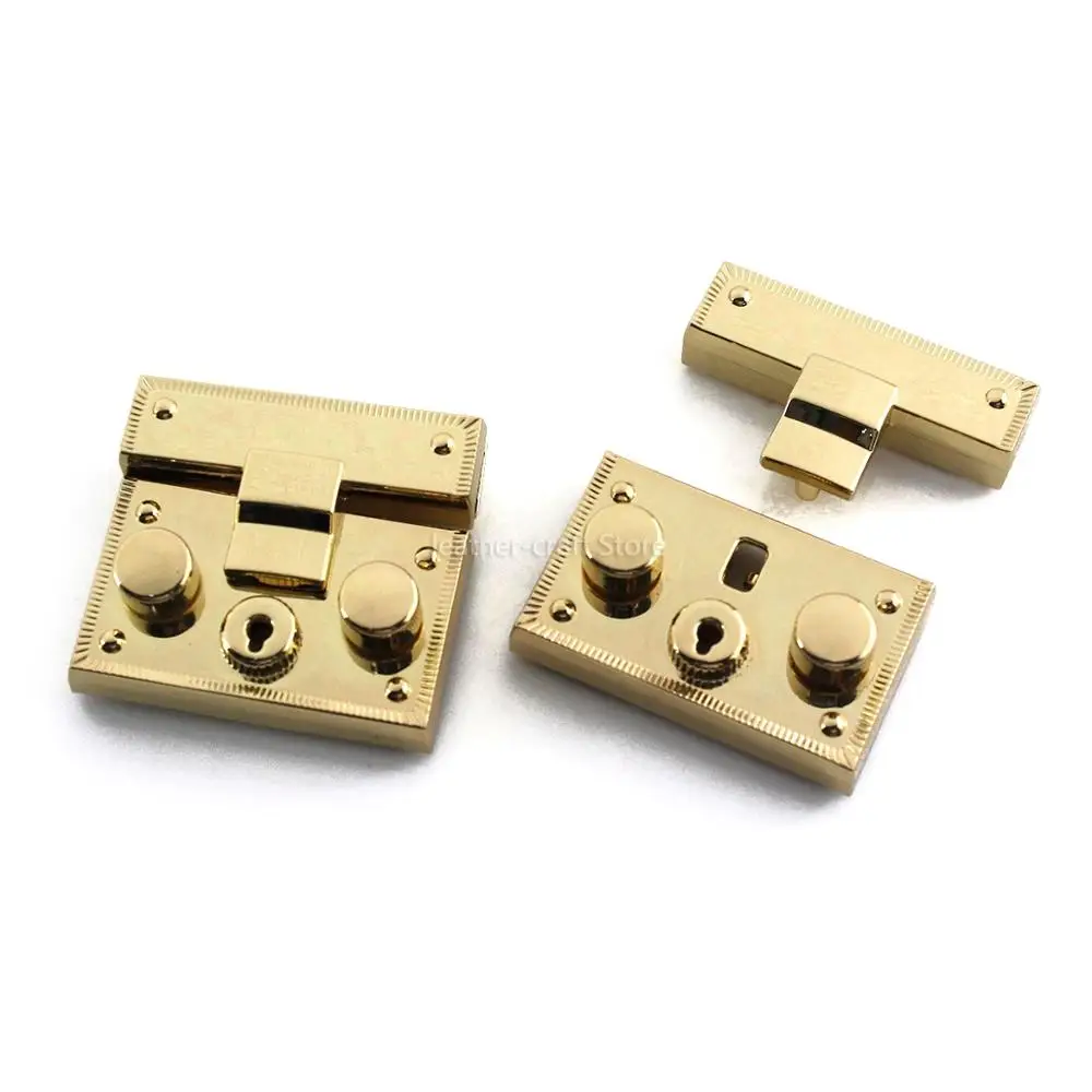 1pcs Metal Zinc Alloy Rectangle Push Lock Durable Novel design For Bag Luggage Hardware DIY Leather Craft Accessorie with Washer