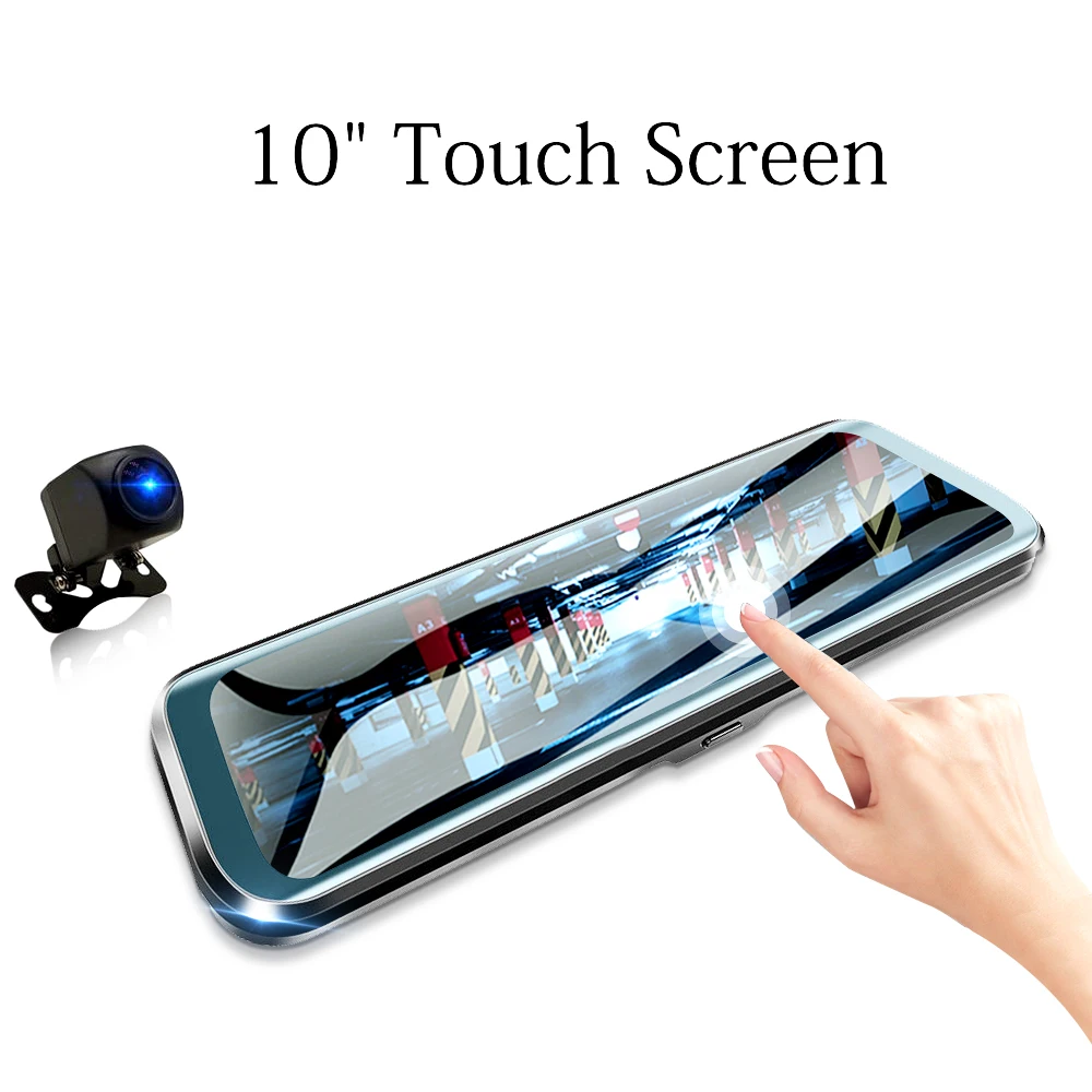 

HGDO 10 inch Car DVR Rearview Mirror Dash cam Full HD Touch screen car camera 1080P dvrs Dual lens video Recorder autoregister