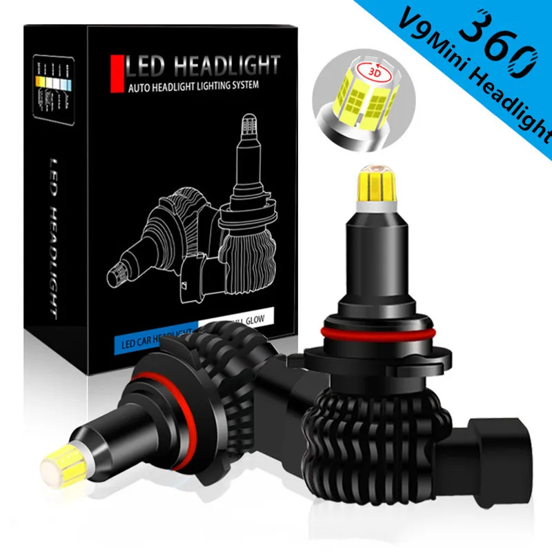 2*8-sides Car LED Headlight 80W 20000LM 360° Shining niebla H1 H3 H7 H8 H9 H11 9005 HB3 9006 HB4 9012 Bulb Fog lamp 3000K 6000K