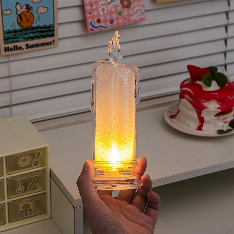 Flameless LED Light Candle Desk Electronic LED Candle Night Lamp Dating Party Holiday Weeding Valentine's Day Home Decoration