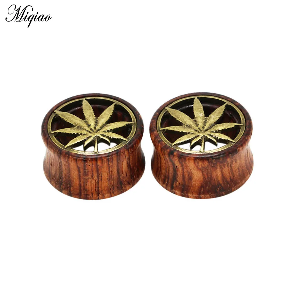 Miqiao 2pcs Hollow Wood Ear plugs Piercing Body Jewelry Flesh Tunnels Saddle Ear Gauges Expander 8-20mm