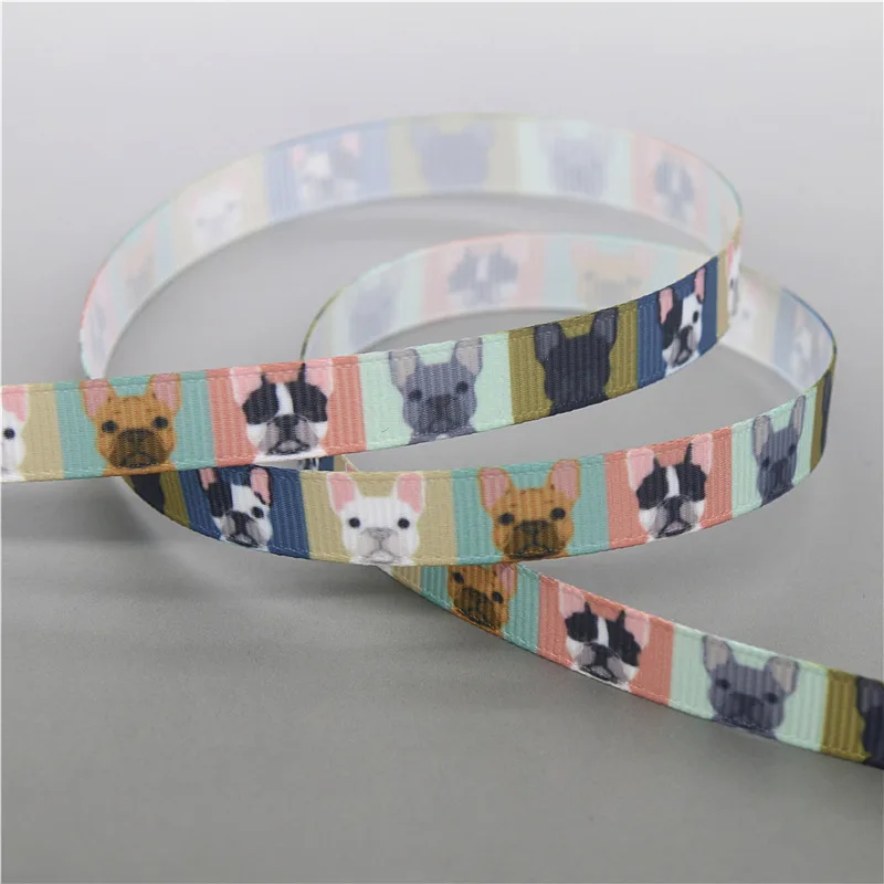 DHK 3/8'' 5yards Cat Dog Paw Printed Grosgrain Ribbon Accessory Hairbow Headwear DIY Decoration 9mm C1894