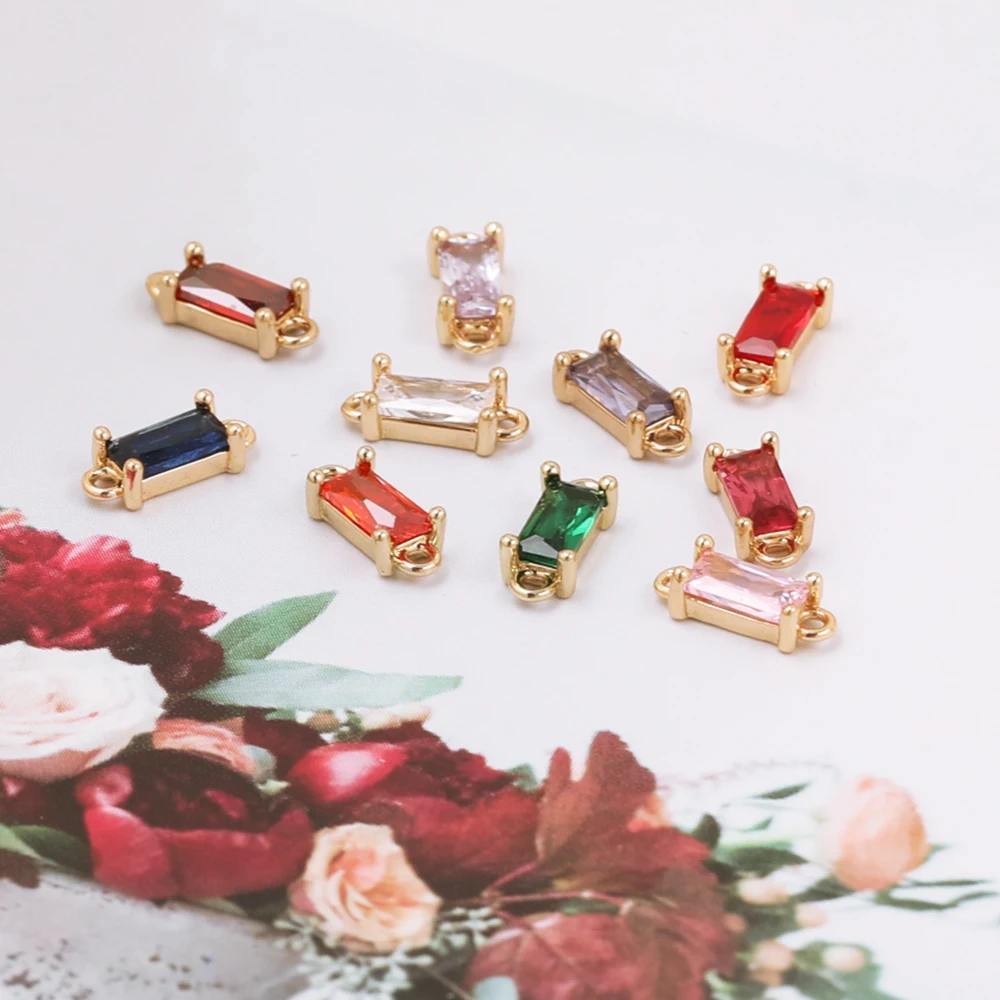 HAOSAW 6 قطعة 4*10 مللي متر الاكسسوارات والمجوهرات/الكريستال موصلات/DIY/يدوية/تشيكوسلوفاكيا سحر/مستطيل الشكل/مجوهرات العثور مكونات