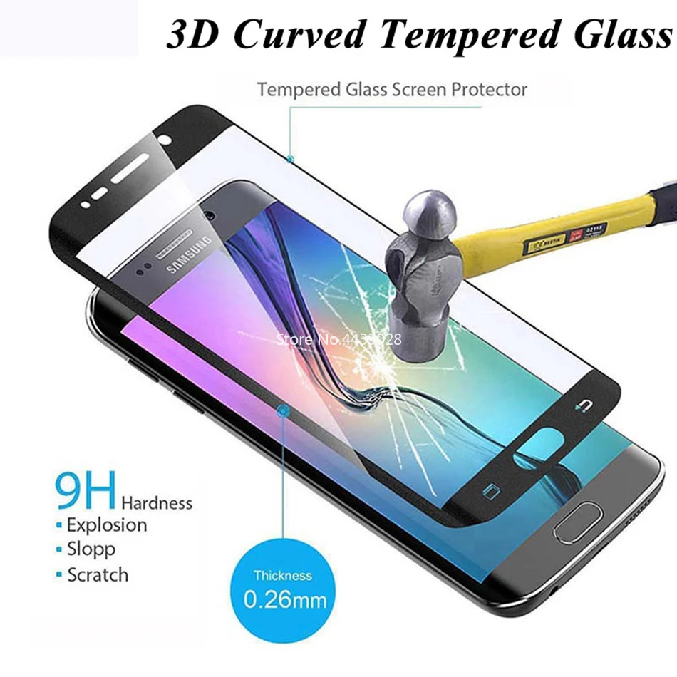 3D Curved for Samsung Galaxy S7 Edge Full Cover Tempered Glass Screen Protector For Samsung S7edge S7 Protective Film Glass