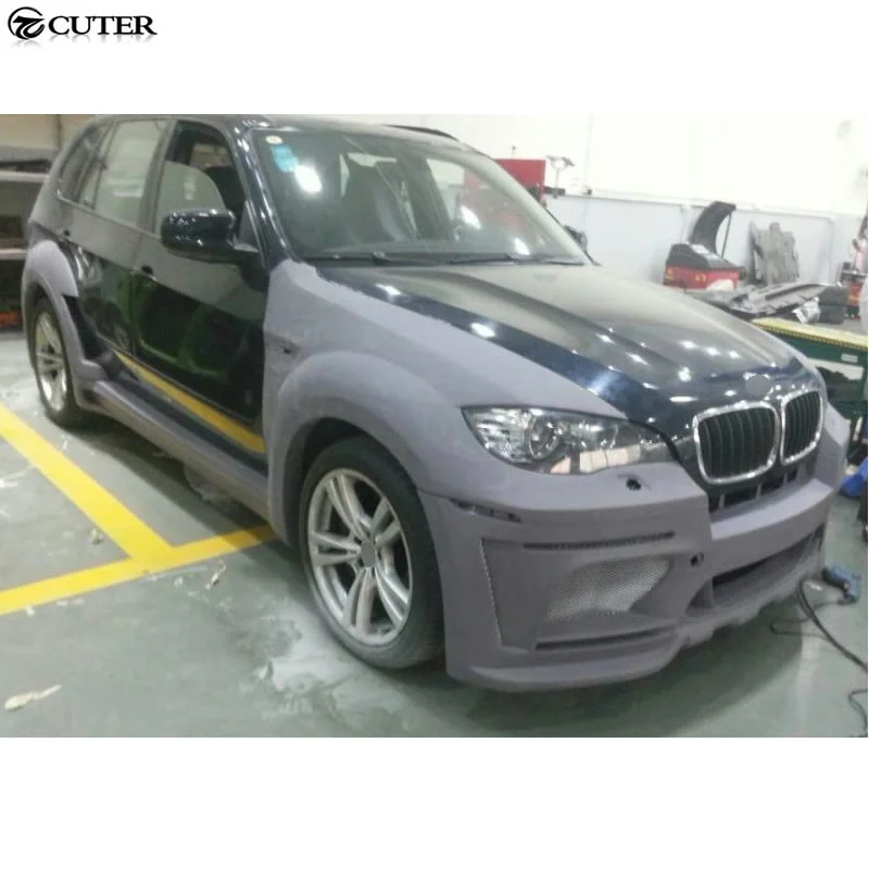 Frp E70 X5 E71 X6 a Style Unpainted Car Body Kit Front Bumper Rear Bumper Side Skirts Fenders for Bmw E70 X5 E71 X6 08-13