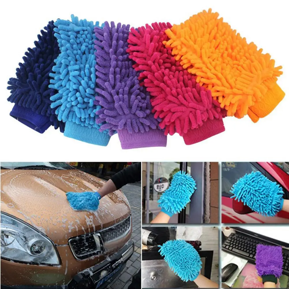 Gants anti-rayures en microcarence doux, outil de brosse, accessoires de lavage de voiture, livres ménagers