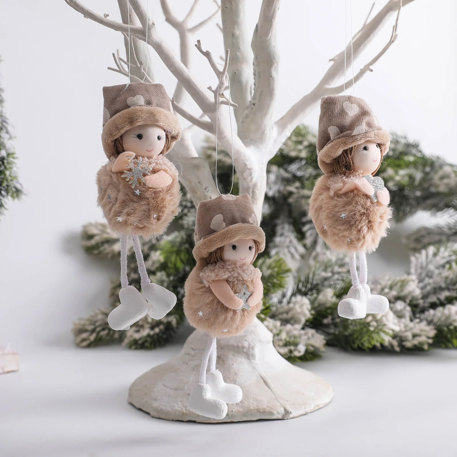 Kerstboom Opknoping Ornamenten Pluche Geweien Angel Pop Elf Kerst Ornamenten Voor Festival Memorial Day Party Decor Indoor O