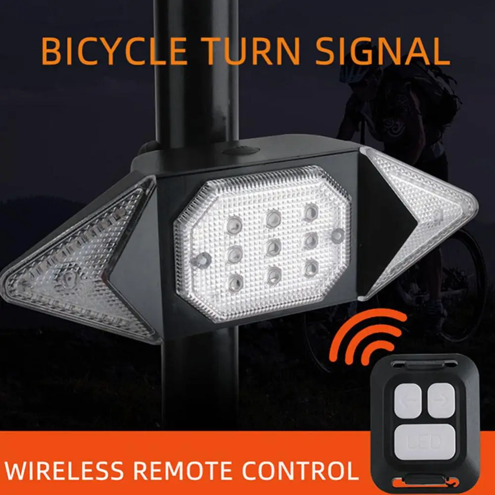 LED USB Rechargeable Turning Signal Cycling Taillight Bicycle Light Remote Control Lamp Bike Left/Right Turn Lights