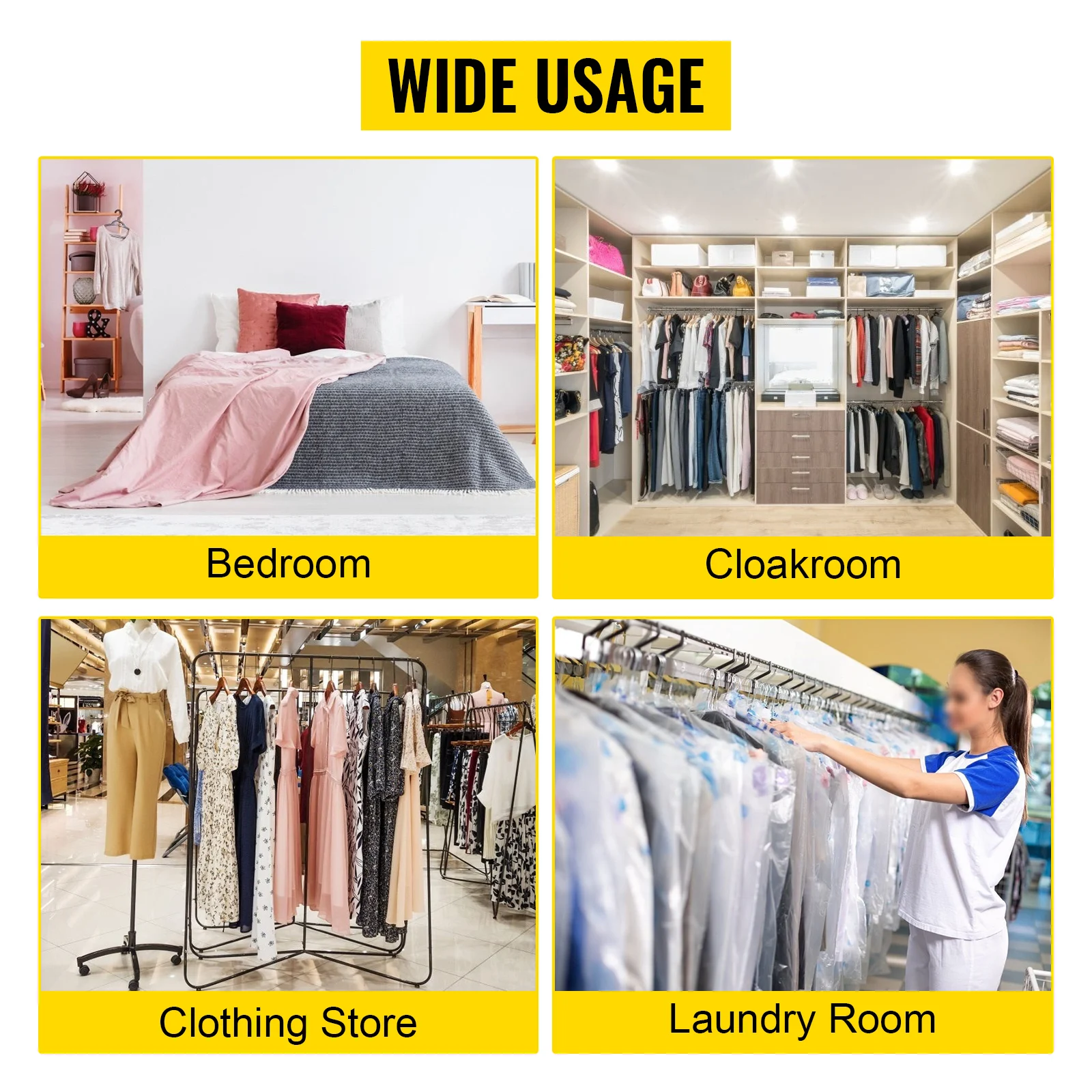 VEVOR Z Base Standing Coat Rack Floor Clothes Hanger Storage Wardrobe Adjustable Height Lockable Caster Entrance Hall Furniture