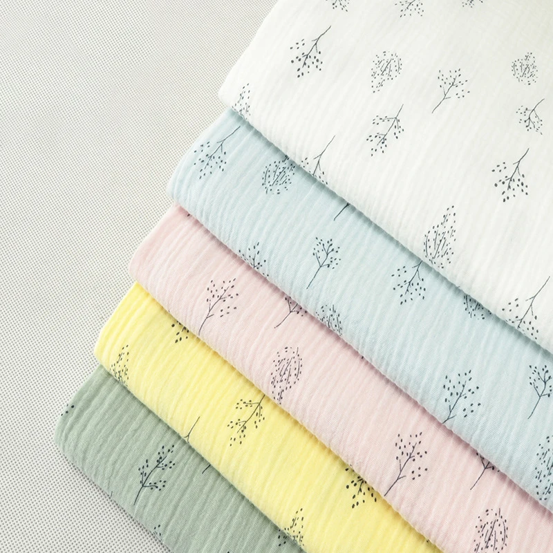 50*135cm Double Gauze 100% Cotton Fabric For Baby Clothes Sleepwear Shirts Skirts DIY Sewing Fabric for Needlework