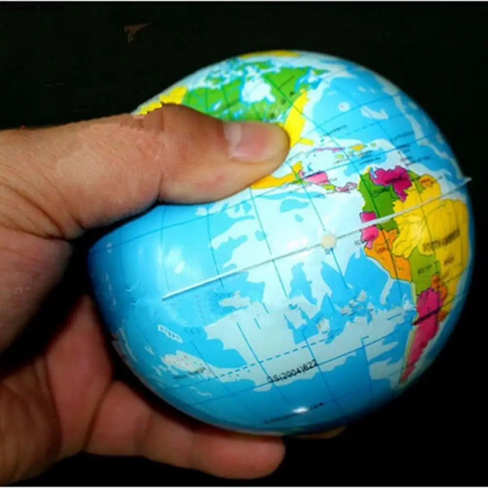 AACAR 1Pc World Map Soft Foam Earth Globe Hand Wrist Exercise Stress Relief Squeeze Foam Ball