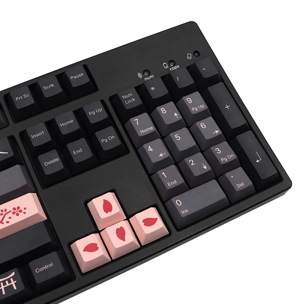 Capuchons de clavier Sakura en pbt, japonais, pour clavier mécanique, GMK-KEY nuit, gmk, dz60/RK61/64/gk61/68/75/84/87/96/980/104/108