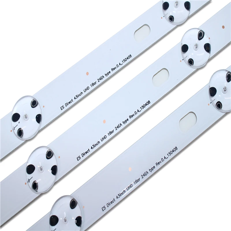 Kit 3 Strisce LED Per TV LG 43UH610V, 43UF6407, 43UH6030 E Modelli UF64 – 8 LED Per Barra, 843 Mm, 3V – Retroilluminazione Originale Per Schermo