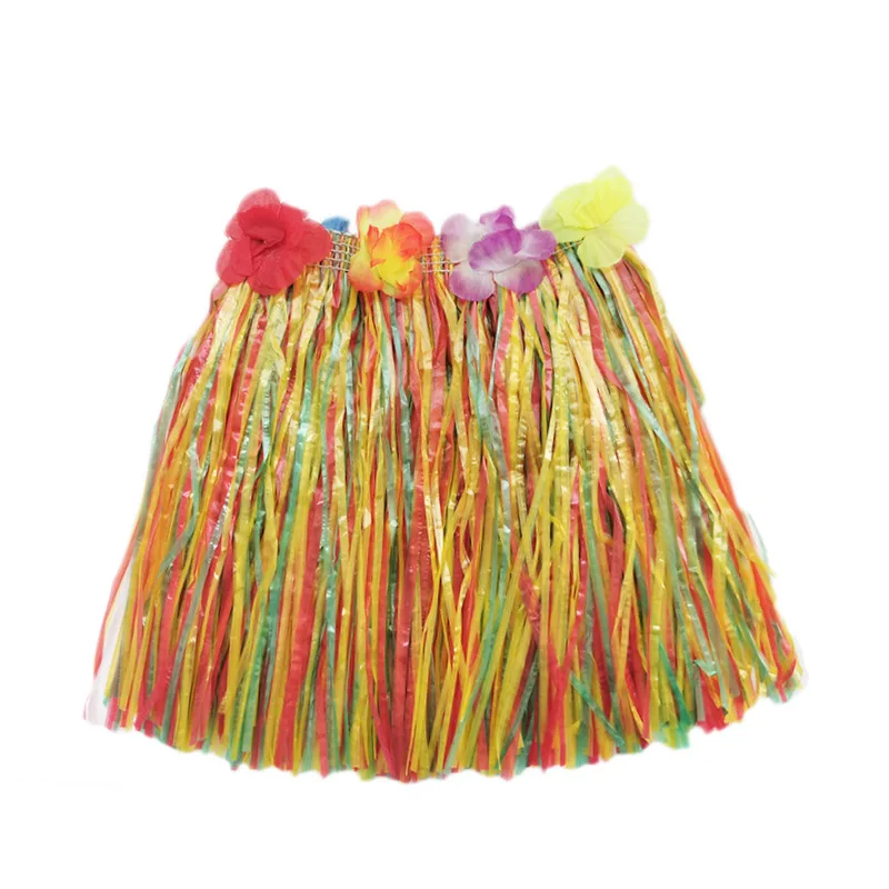 Plastic Fiber Girl Woman Hawaiian Grass Skirt Cheap Costume Flower Hula Skirt 30CM/40/CM60CM/Dance Dress Party Hawaii Beach