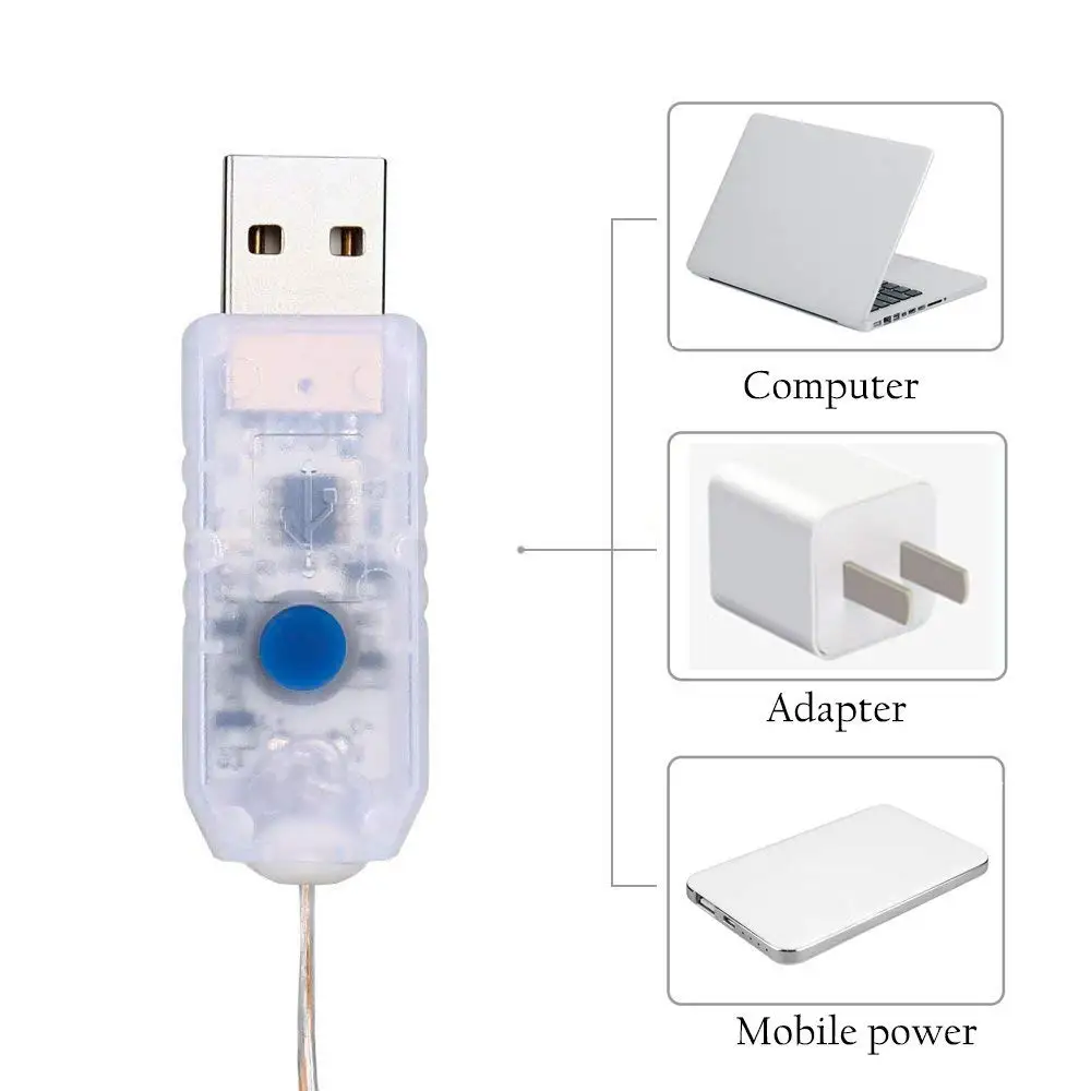 3X3M LED Karangan Bunga Lampu Tirai USB Daya Peri Lampu Tirai untuk Kontrol Ruang 8 Mode Jarak Jauh Rumah Dekorasi Natal