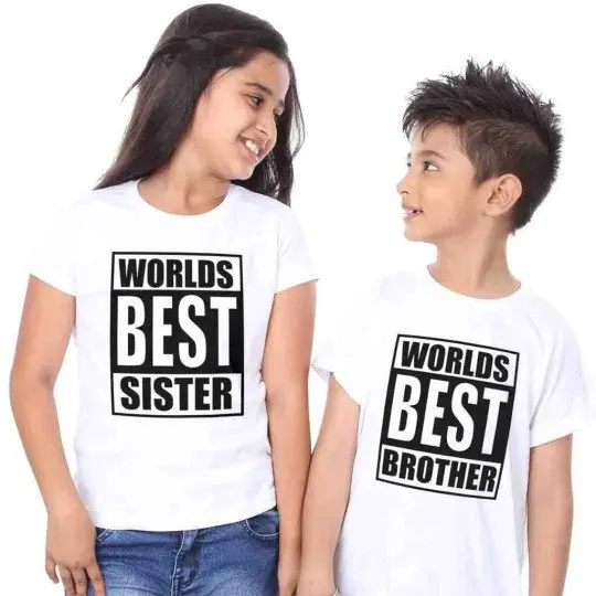 

BEST SISTER BROTHER Print Baby Girl T Shirt Blouse Boy Short Sleeve O-neck Children Casual Tee Kids Clothes