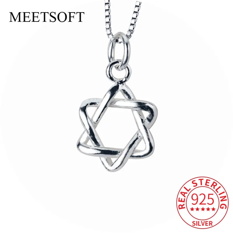 MEETSOFT 925 Sterling Silver Big Hollow star Charms Special of DIY Handmade Necklace Decoration Accessory(Without necklace)