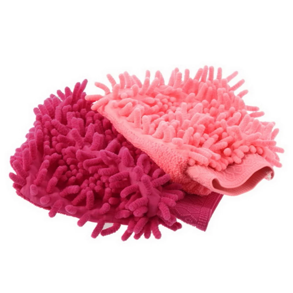 2 in 1 Ultrafine Fiber Chenille Microfiber Car Wash Glove Mitt Soft Mesh backing no scratch for Car Wash and Cleaning