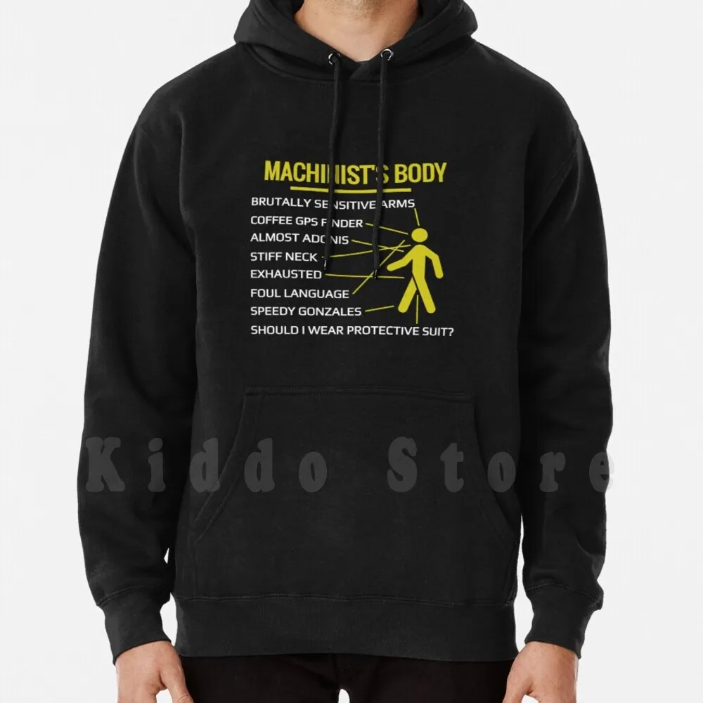 Sudadera con capucha The Body Of Machinist de manga larga para ingeniero maquinista, divertida, inteligente, para trabajos en metalurgia e ingeniería