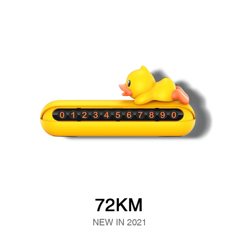 Car Number Plate Rotating Hidden Design B Little Yellow Duck Temporary Parking  For Auto Interior Decoration Vehicle Accessories