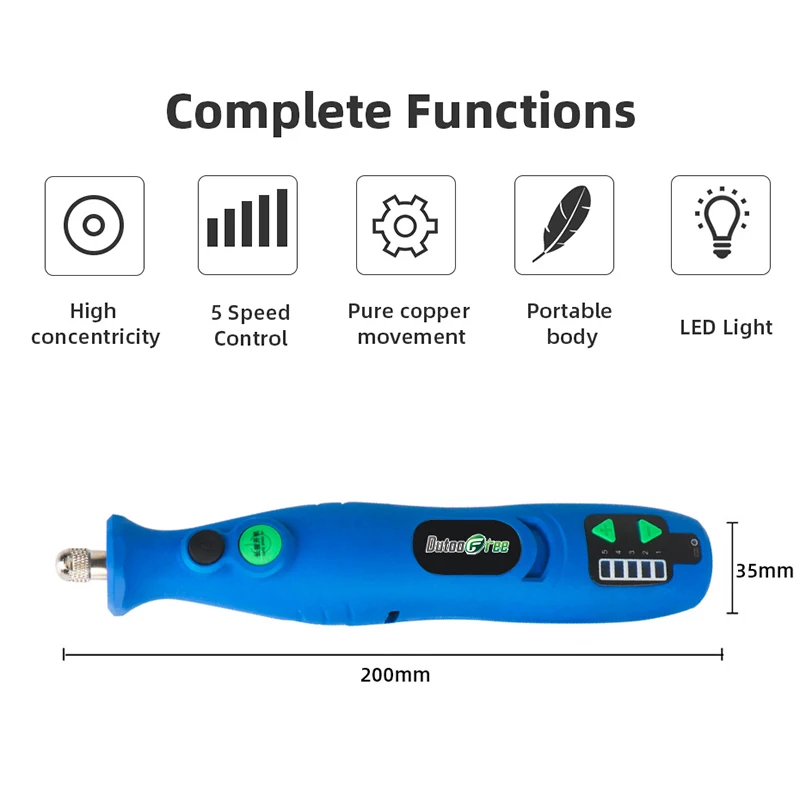 Mini Lithium Máy Khoan Không Dây Dụng Cụ Khắc Máy Khoan Điện Mài Phụ Kiện Bộ Kim Cương Bút Khắc Dremel Dụng Cụ