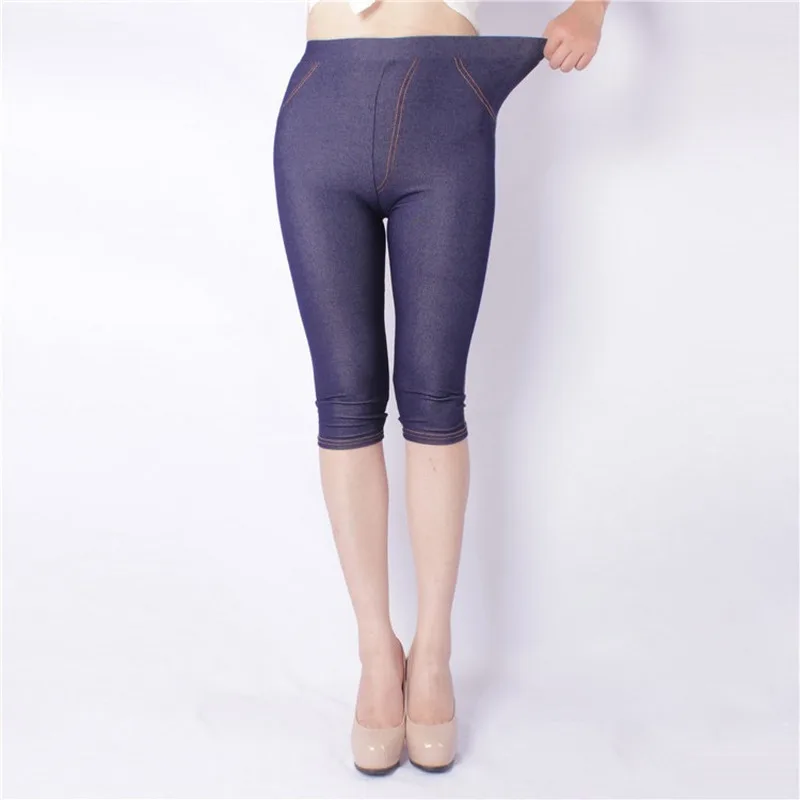 Siêu Co Giãn Ngắn Quần Legging Thường Ngày Đầu Gối Chiều Dài Hàng Ngày Đẩy Lên Mông Bụng Điều Khiển Thoải Mái Ouc1015 Plus Kích Thước Hỗ Trợ