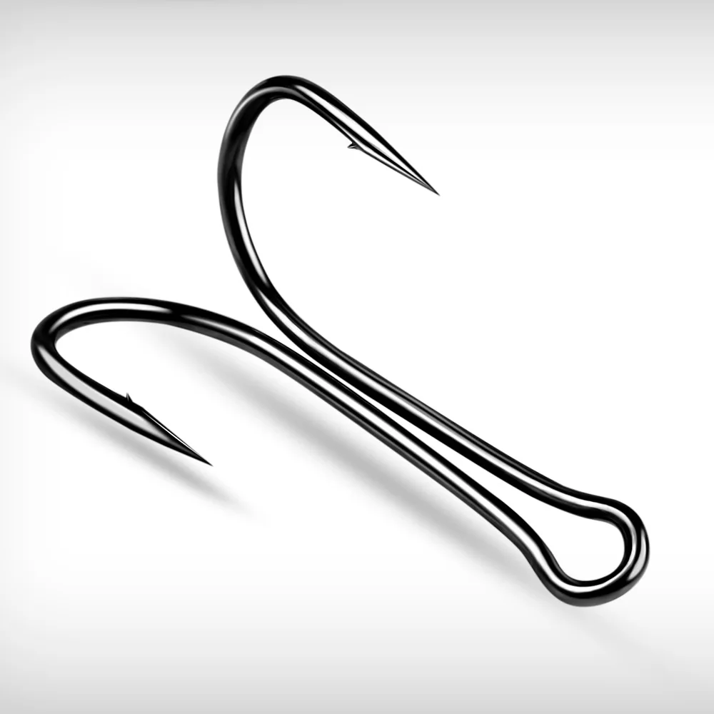 Anzuelo doble acero carbono afilado para pesca de carpa mosca - imagen 3