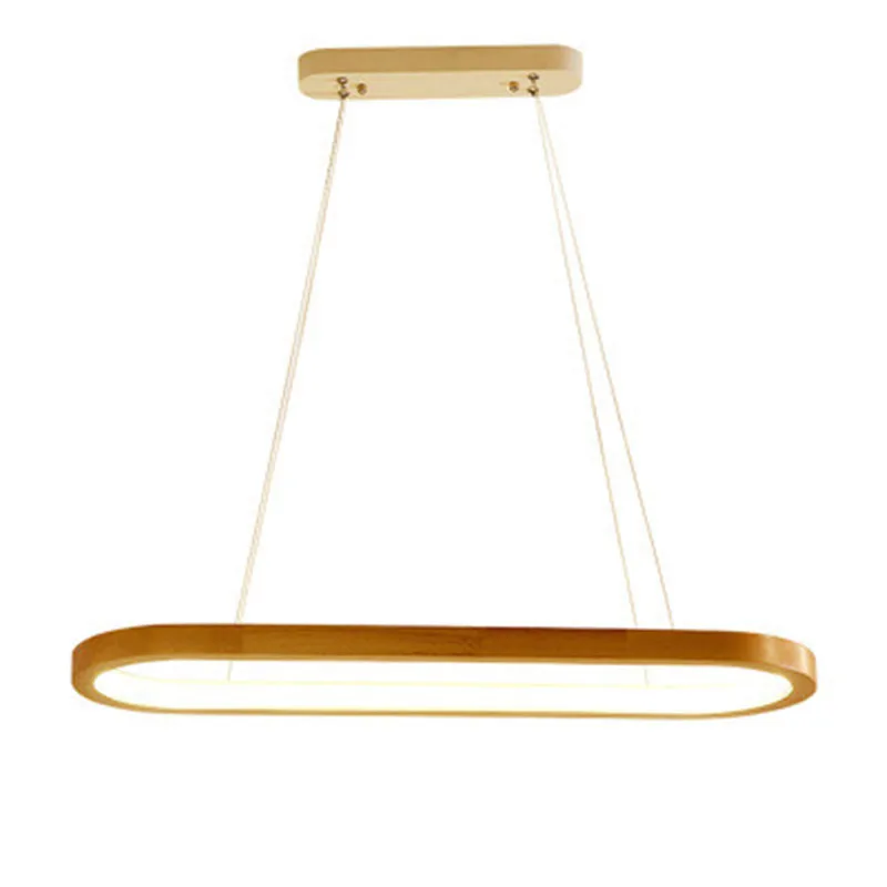 Imagem -05 - Luminária Pendente de Madeira Estilo Nórdico Luminária de Suspensão Pendente com Anel Oval em Led Design Criativo Simples para Apartamento Sala de Estar Quarto