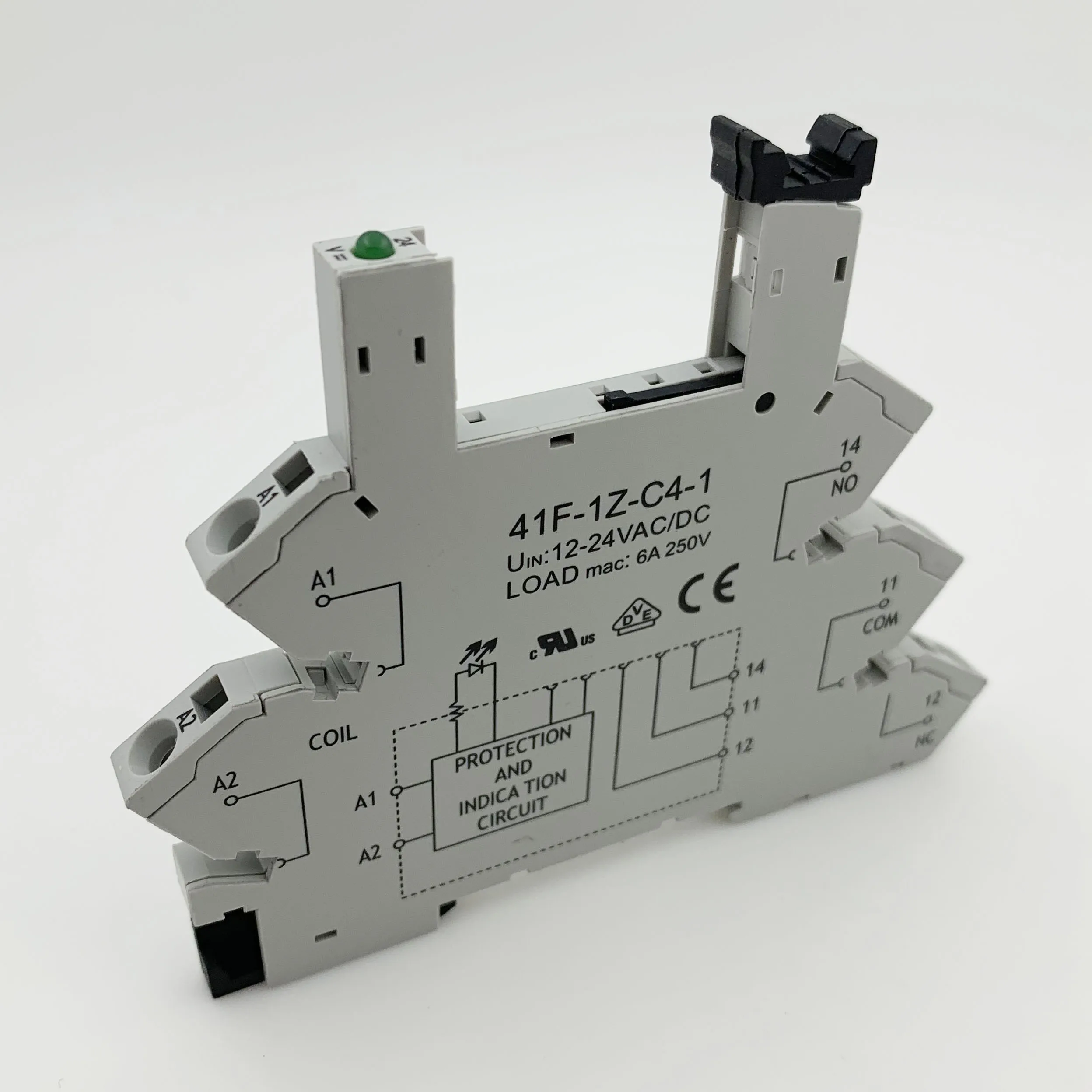 10Pcs RELAY SOCKETS 41F 1Z C4  41FF DIN Rail Snap Mount POWER RELAY WITH RELAY HOLDER AC&DC 6-24V VOLTAGE CONTACT RELAY MODULE