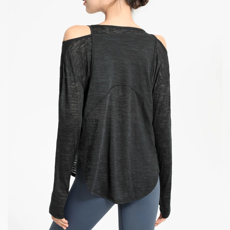 Women Oversize Yoga Shirt Long Sleeve Workout Running Top Loose Breathable Quick Drying Fitness Gym Shirt Female Sportswear