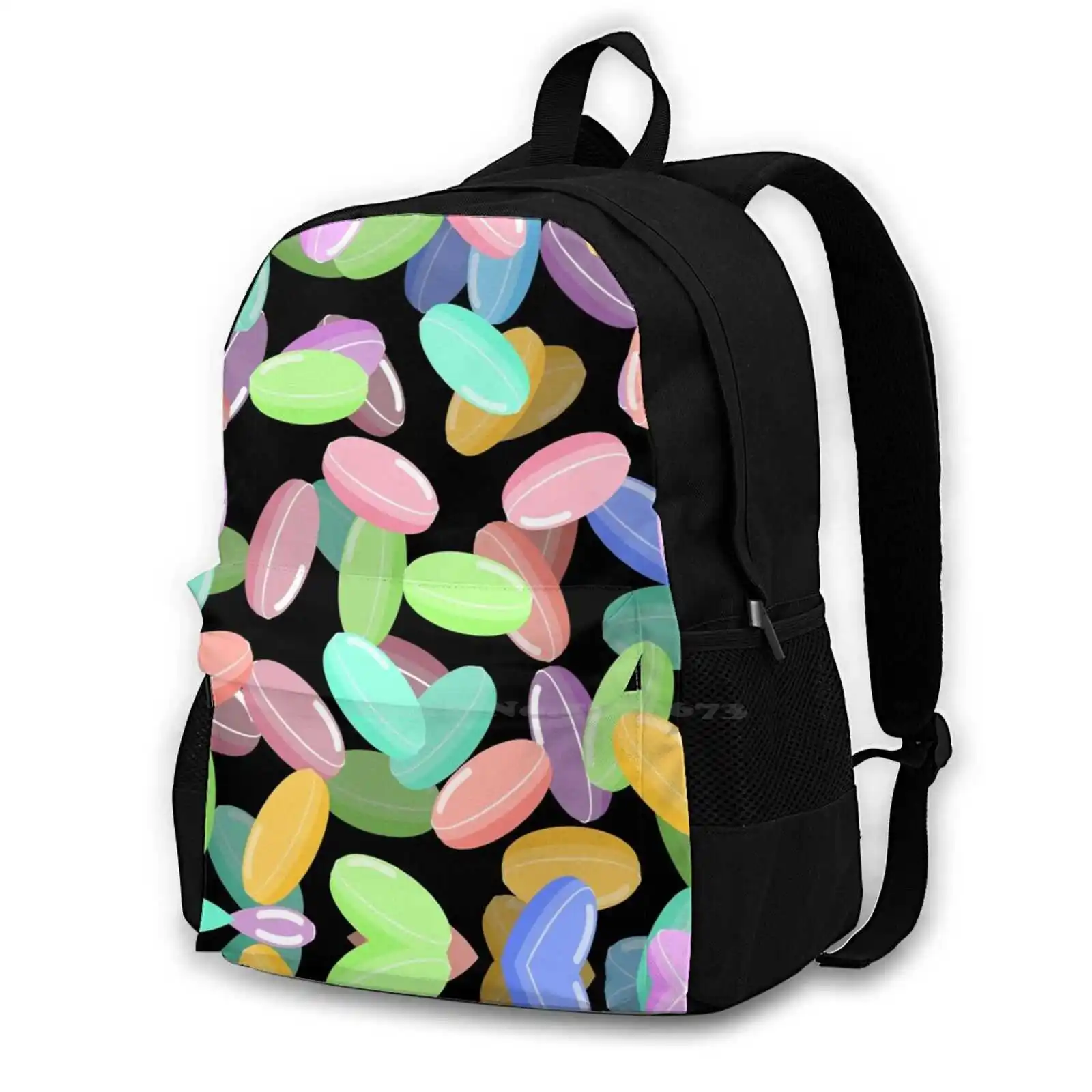 

My Sweet Valentines Heart , Sweet Easter Candy Love And Kisses Pattern Design Bagpack School Bags Sweet Emotion Jelly Bean