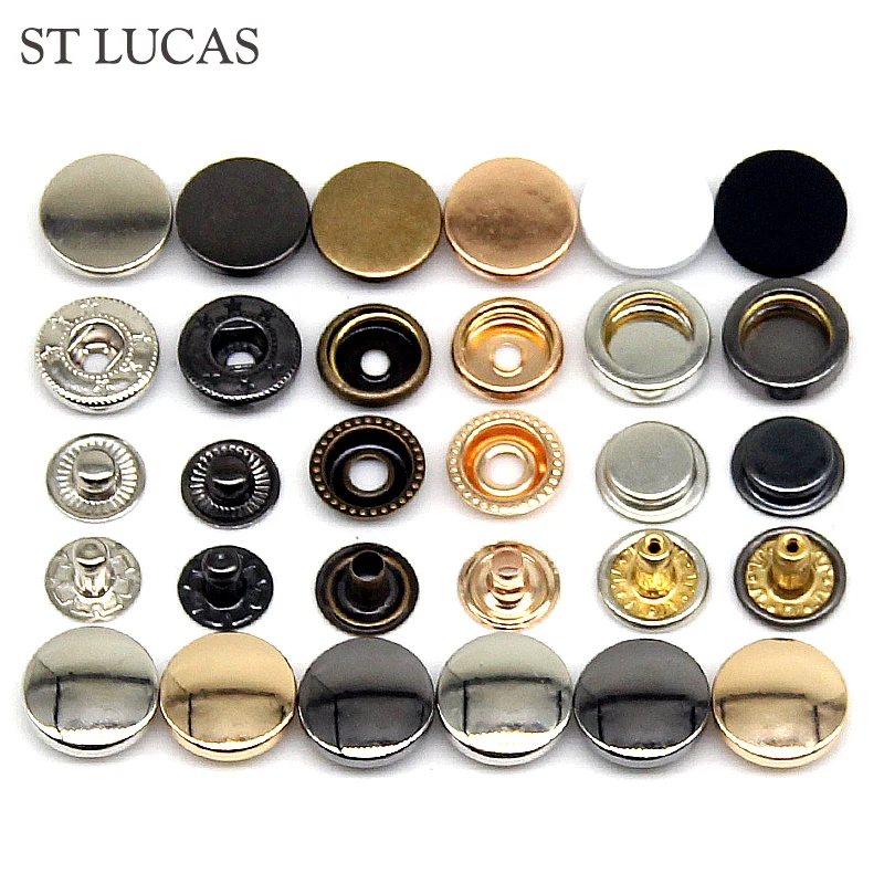 1 PACK Snap Buttons+Tools Metal Press Studs Snap Fasteners for Sewing Leathercraft Clothes Bags Bracelet Belt Accessory Crafts