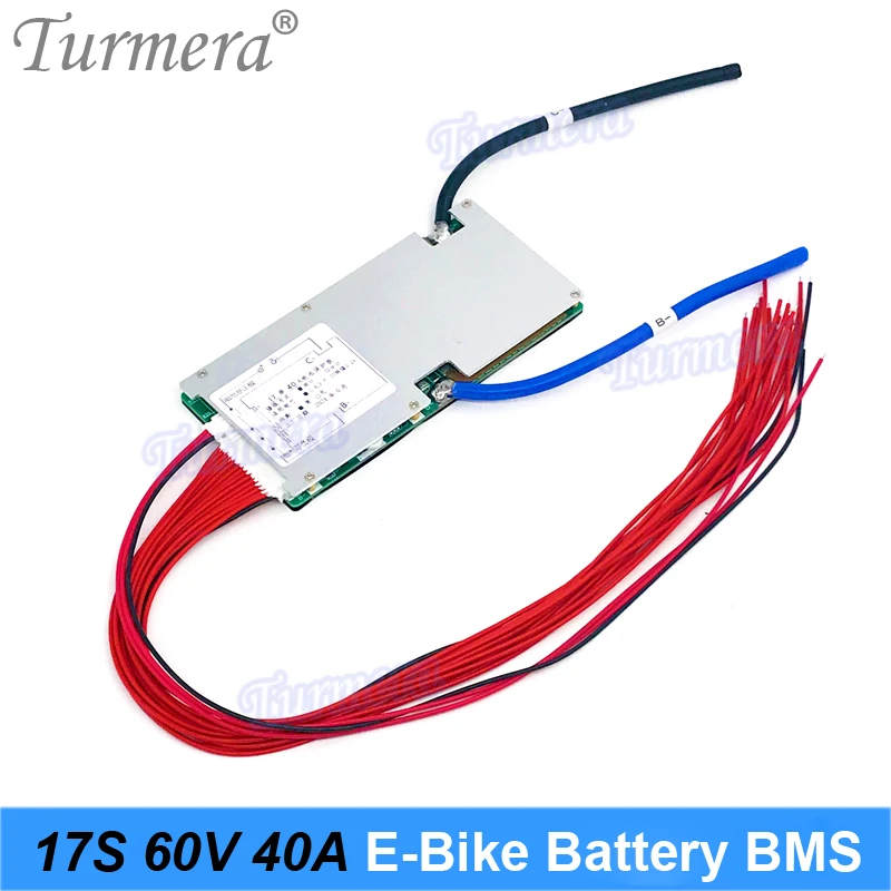 Turmera 17S 60V 71.4V 40A BMS Li-ion Baterai Dilindungi Papan dengan Keseimbangan untuk 18650 21700 Sepeda Listrik atau Penggunaan Baterai E-skuter