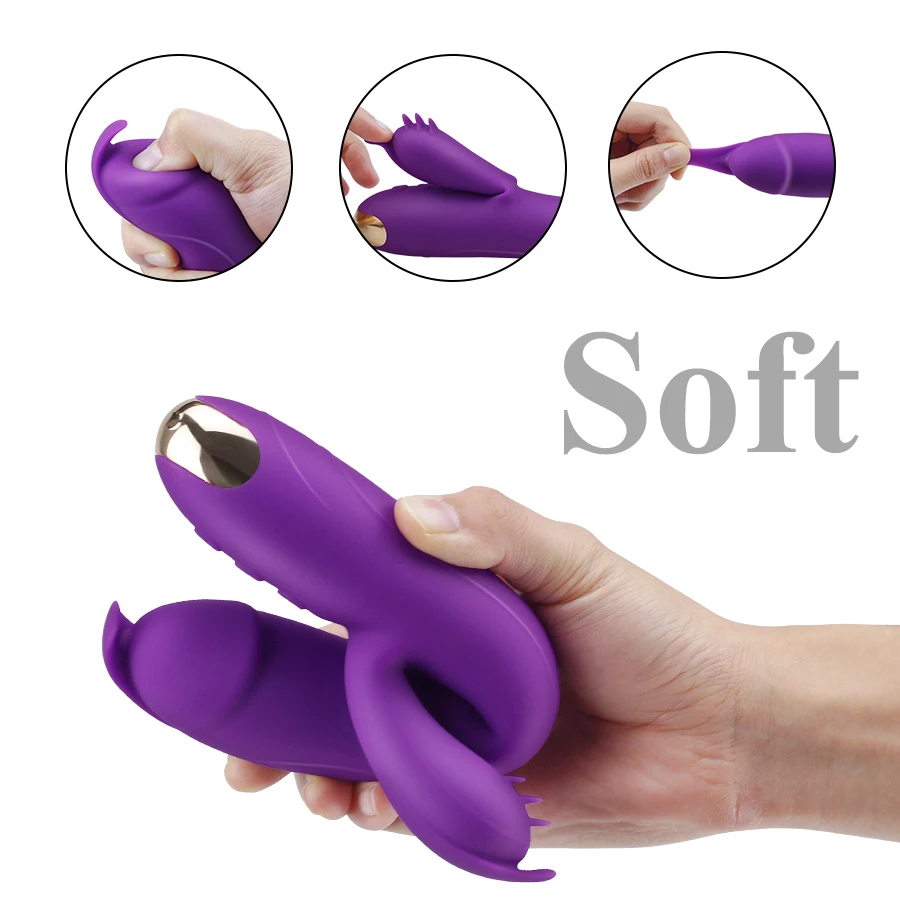 FLXU Dildo Rabbit Vibrator for Women Dual Vibration Silicone Female Masturbator Vagina Clitoris Massager Sex Toys For Women