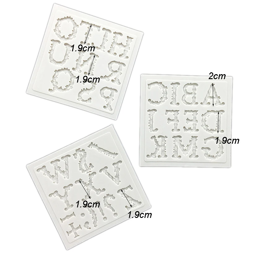 3 pcs/set Alphabet Uppercase Letter Silicone Mold Fondant Cake Decorating Tools Cupcake Chocolate Mold