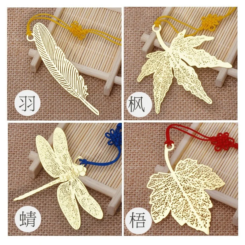 Retro Metal Bookmarks Creativity Chinese Knot Pendant Book Clip Brass Pagination Mark Student Stationery Gift Escolar Papelaria