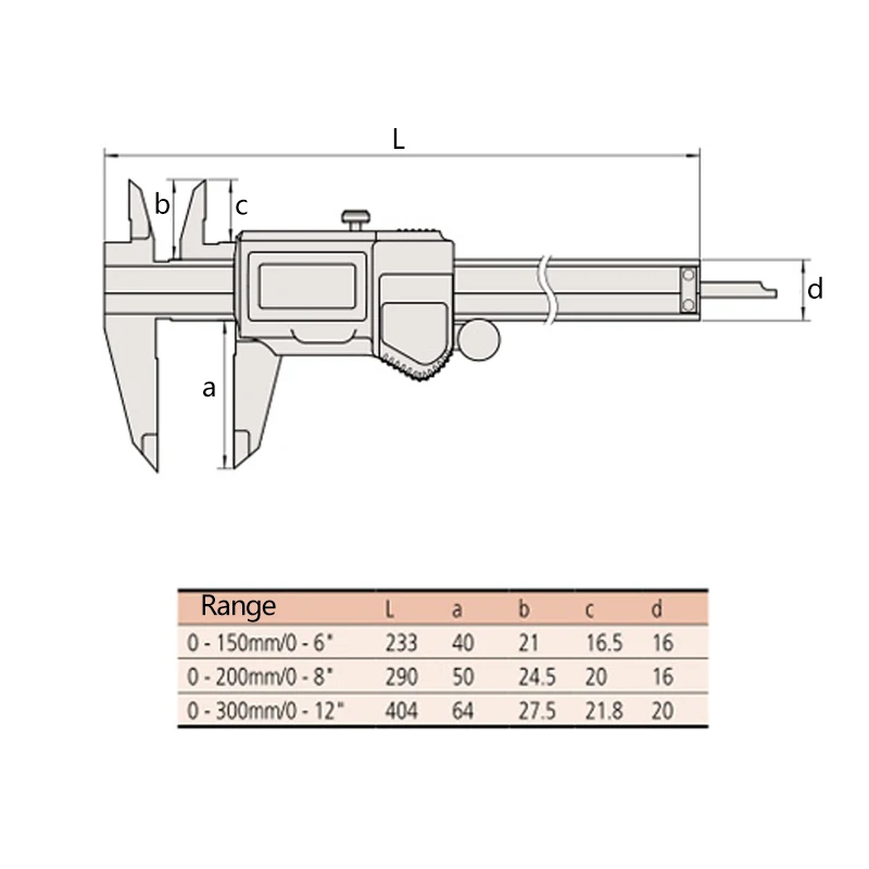 MITUTOYO Vernier Caliper Stainless Steel 0-150mm/200mm/300mm Measure Gauge IP67 Waterproof Measuring Instrument