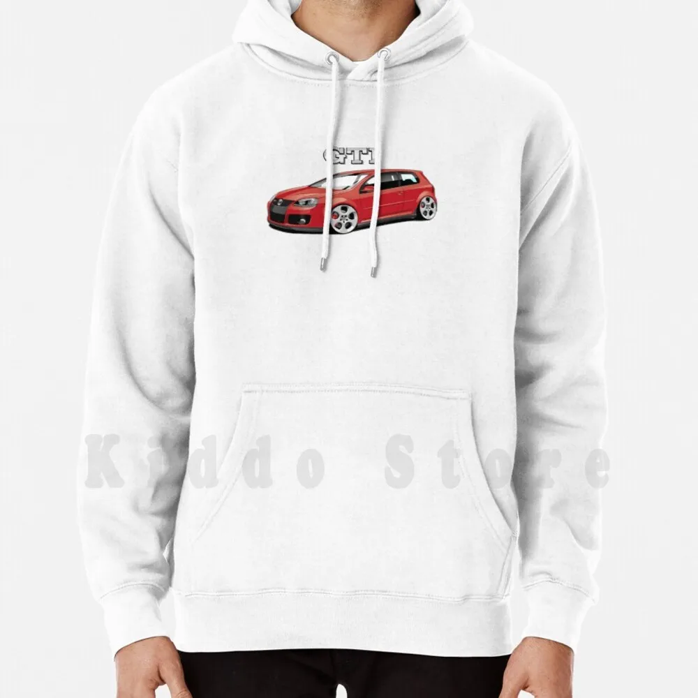 Cartoon Golf V Gti 3 Door Red Hoodie Long Sleeve Golf Gti Golfgti Golf5 Golfv Golf5gti 5 V Golfvgti